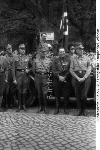 Adolf Hitler salutes the parade of the SA in Bad Harzburg